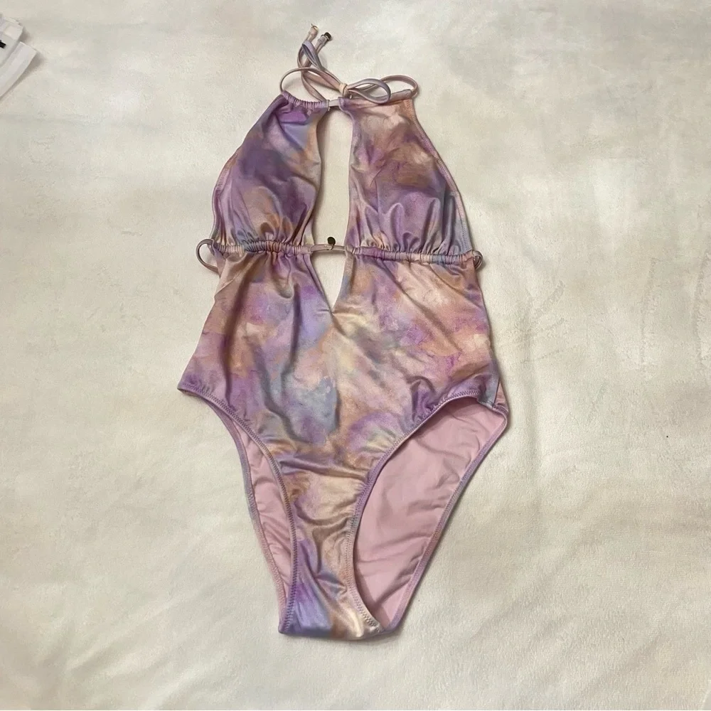 New! Victoria's Secret purple tie dye One Piece Swimsuit 3833
